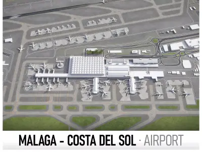 Malaga - Costa del Sol Airport - AGP Low-poly 3D model