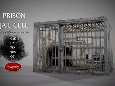 Prison Jail Cell Low-poly 3D model