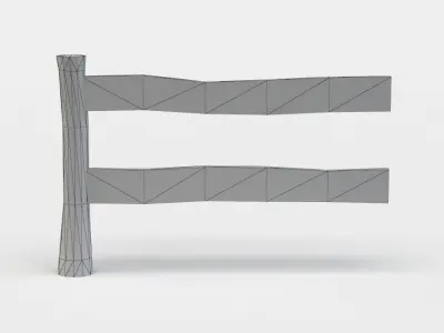 Fence segment Low-poly 3D model
