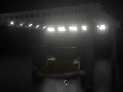 nightclub metal structure with lights 3D model