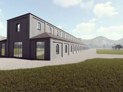 Detailed Building  Exterior 3Dsmax - Revit Low-poly 3D model