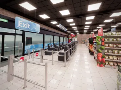 Complete Supermarket store 3D model