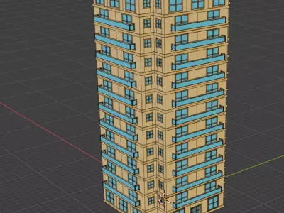 13 Floors Tower 3D model