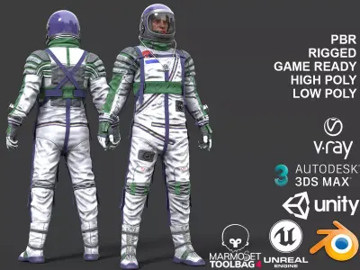 CS04 Space Suit LITE VERSION 1 Low-poly 3D model