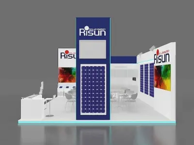 Exhibition stand 2 side open 3D model