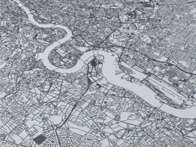 Greater London Road Network and Streets 3D model