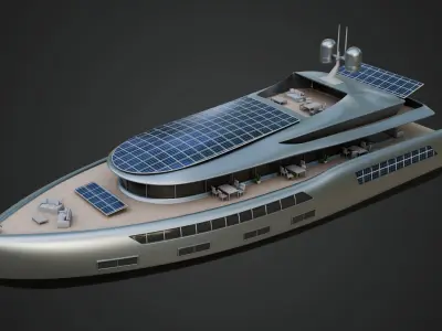 Solar Powered Yacht 3D model