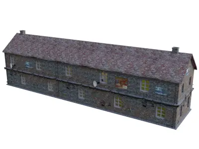 Urban City building 05 Low poly two versions Low-poly 3D model