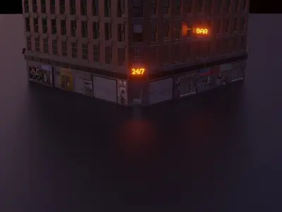  Detailed Building  Low-poly 3D model