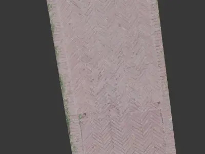 Herringbone Brick Road - 3D Scanned PBR Model Low-poly 3D model