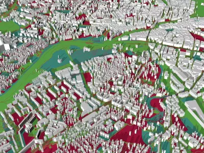 Geneva City Low-poly 3D model