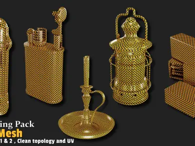 Lighting Props Base Mesh Low-poly 3D model