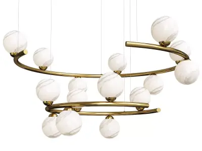 IMERENSE chandelier with balls hanging from it Low-poly 3D model