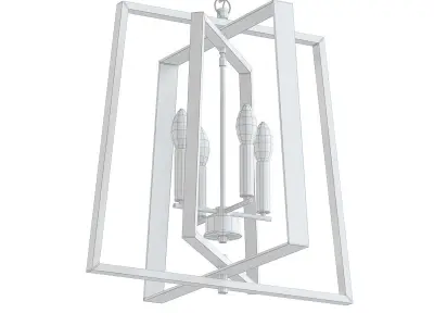 Modern rectangle chandelier 3D model