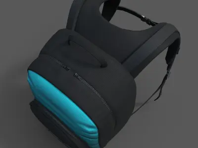 Backpack Camping Generic military combat soldier Color bag  Low-poly 3D model