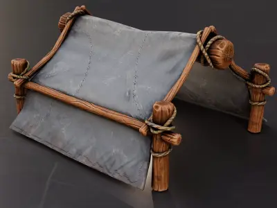 Stylized Tent Game Ready Model Low-poly 3D model