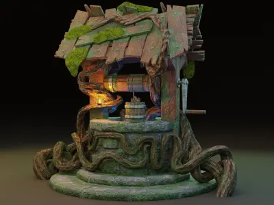 Magic well Low-poly 3D model