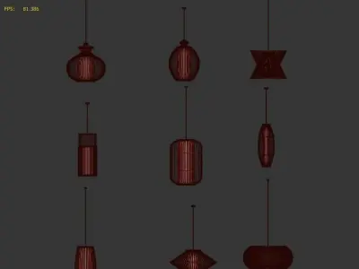 Bamboo Rattan Lamp  3D model