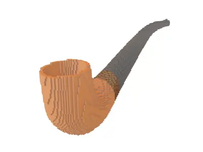 Voxel Tobacco Pipe v1 003 Low-poly 3D model