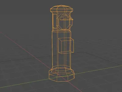 Japanese Mailbox Low-poly 3D model