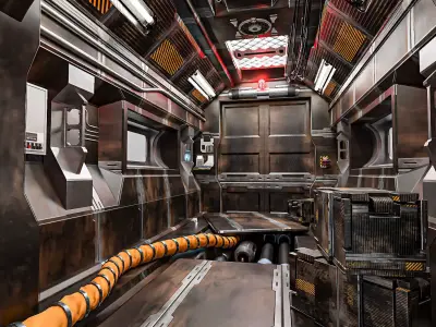 Sci Fi Corridor V Low-poly 3D model