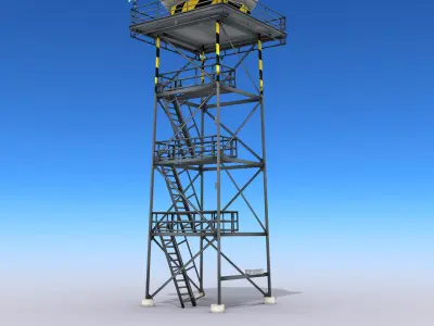 Weather Radar Tower Low-poly 3D model purchase