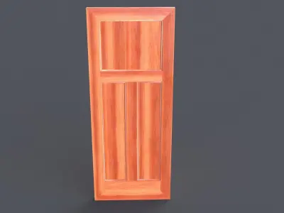 American Cherry Wood Door 3D model