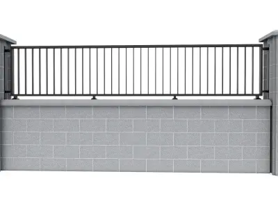 BLOCK FENCE MODEL Low-poly 3D model