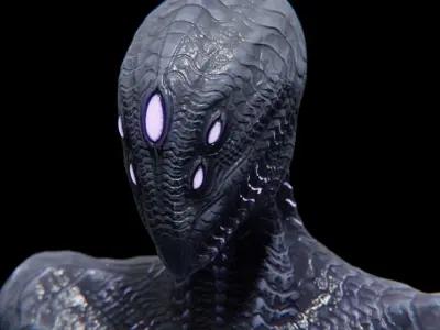 Alien God Entity Low-poly 3D model