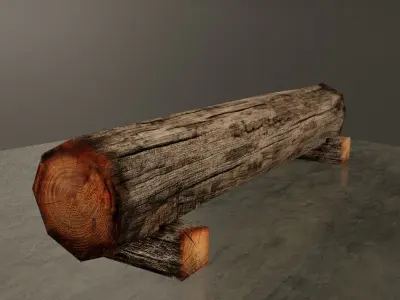 Fountain and bench Low-poly 3D model