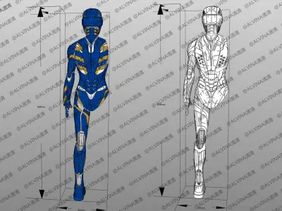 Iron Man Pepper Mark49 Rescue Armor - DIY Cosplay Pepakura Foam Low-poly 3D model