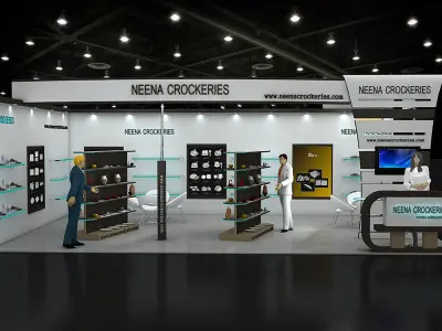 8X5 CROCKERIES STAND BOOTH 3D model