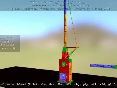Railroad Barrier 4m Low and High-Poly Version 3D Model Pack