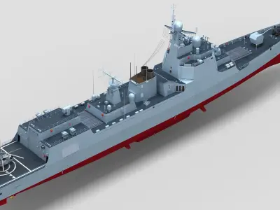  Chinese Type 052D Destroyer And Ka-28 