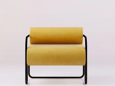 FABRIC YELLOW CHAIR Free 3D model