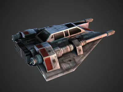 Rebel Snow Speeder Low-poly 3D model