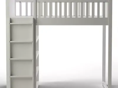 Camp Loft Full Simply White Bed Low-poly 3D model