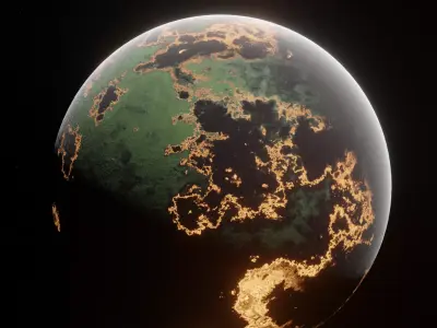 Planet Space Ready to game Low-poly 3D model