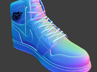 Jordan 1s Low-poly 3D model