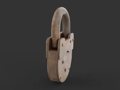 Old metal Lock  Low-poly 3D model