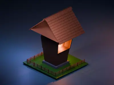 Stylised 3d house  Free low-poly 3D model