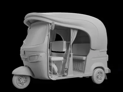 TRICYCLE - RICKSHAW - PIAGGIO 3D MODEL Low-poly 3D model
