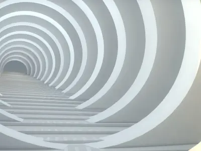 Sci Fi Tunnel Low-poly 3D model get