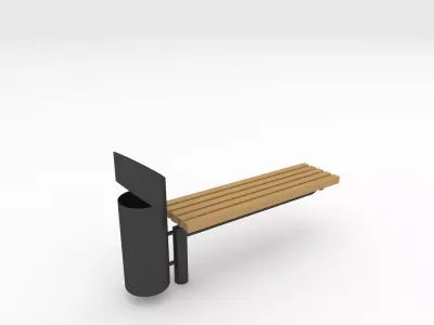 Bench Park 43 Low-poly 3D model
