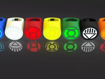 Lantern Corps LED rings Set All 9  3D print model