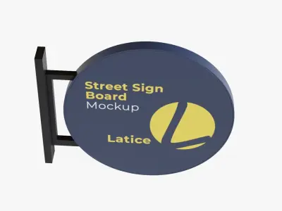 Signboard round shelf Low-poly 3D model
