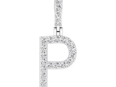Alphabet P-letter single row pendant 3D print model
