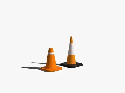 Road Traffic Cones Low-poly  Low-poly 3D model