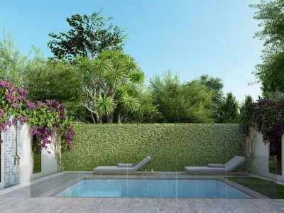 3D Exterior Scene 3D model design garden and landscape 3D 3D model