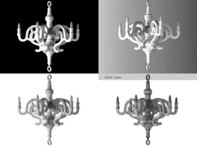 Paper Chandelier 3D model